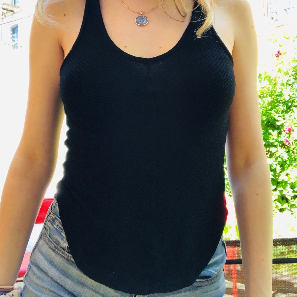 Black Stretchy Urban Outfitters Basic Black Top